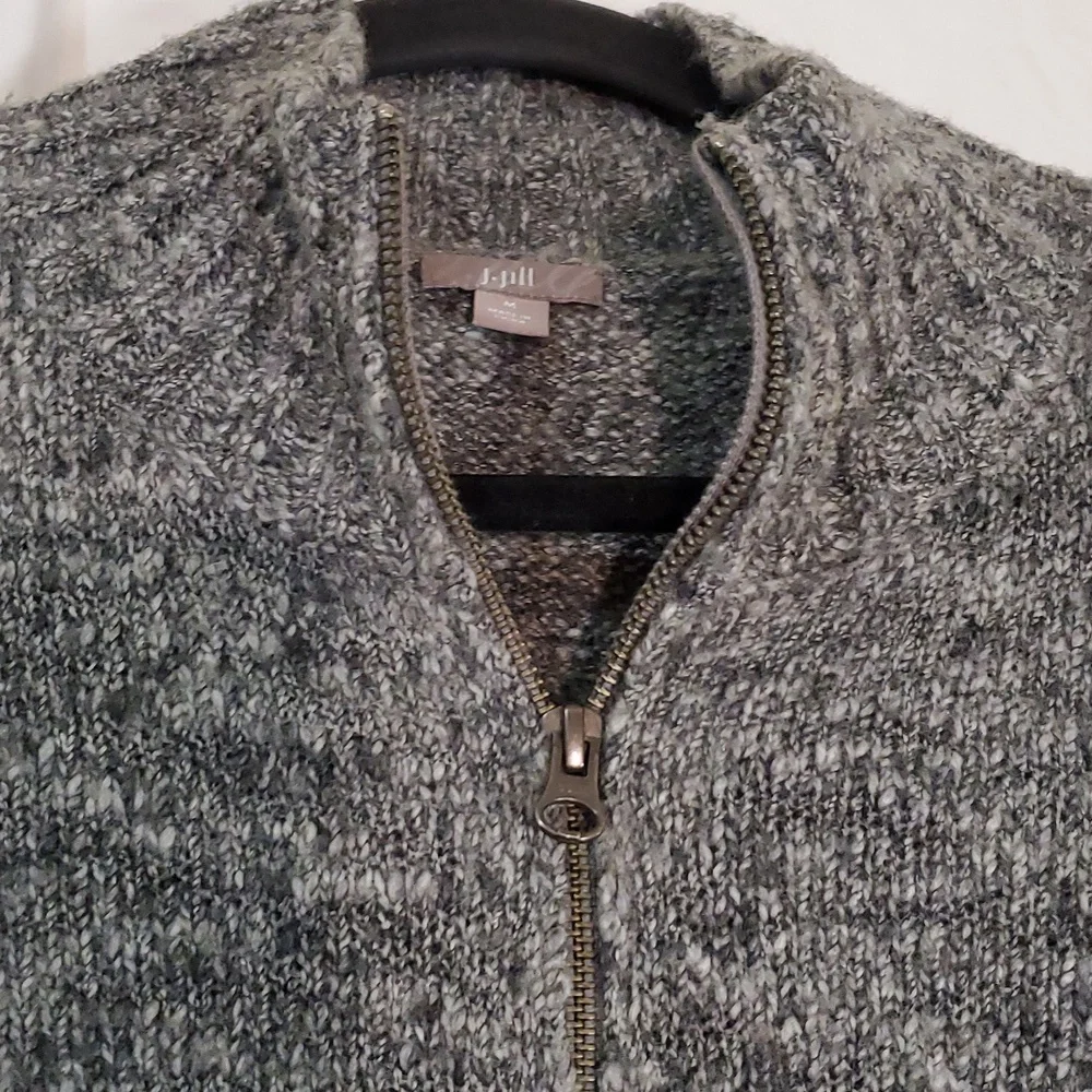 J. Jill Sweater Vest Full Zip Casual Work Business Warm Wool Alpaca Blend Gray - Picture 2 of 6